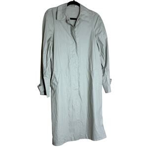 Max Studio Trench Coat Womens Medium Transitional Piece light Weight Green Beige